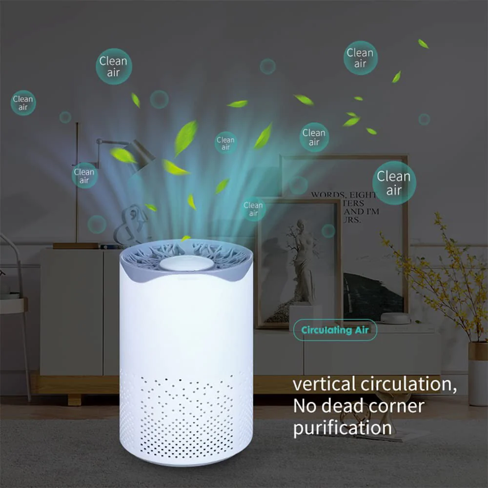 BLUELK Air Purifiers for Bedroom Home, Portable HEPA Filter Cleaner, Filters Smoke, Allergies, Pet Dander, Odor, Dust, Desktop Air Cleaner