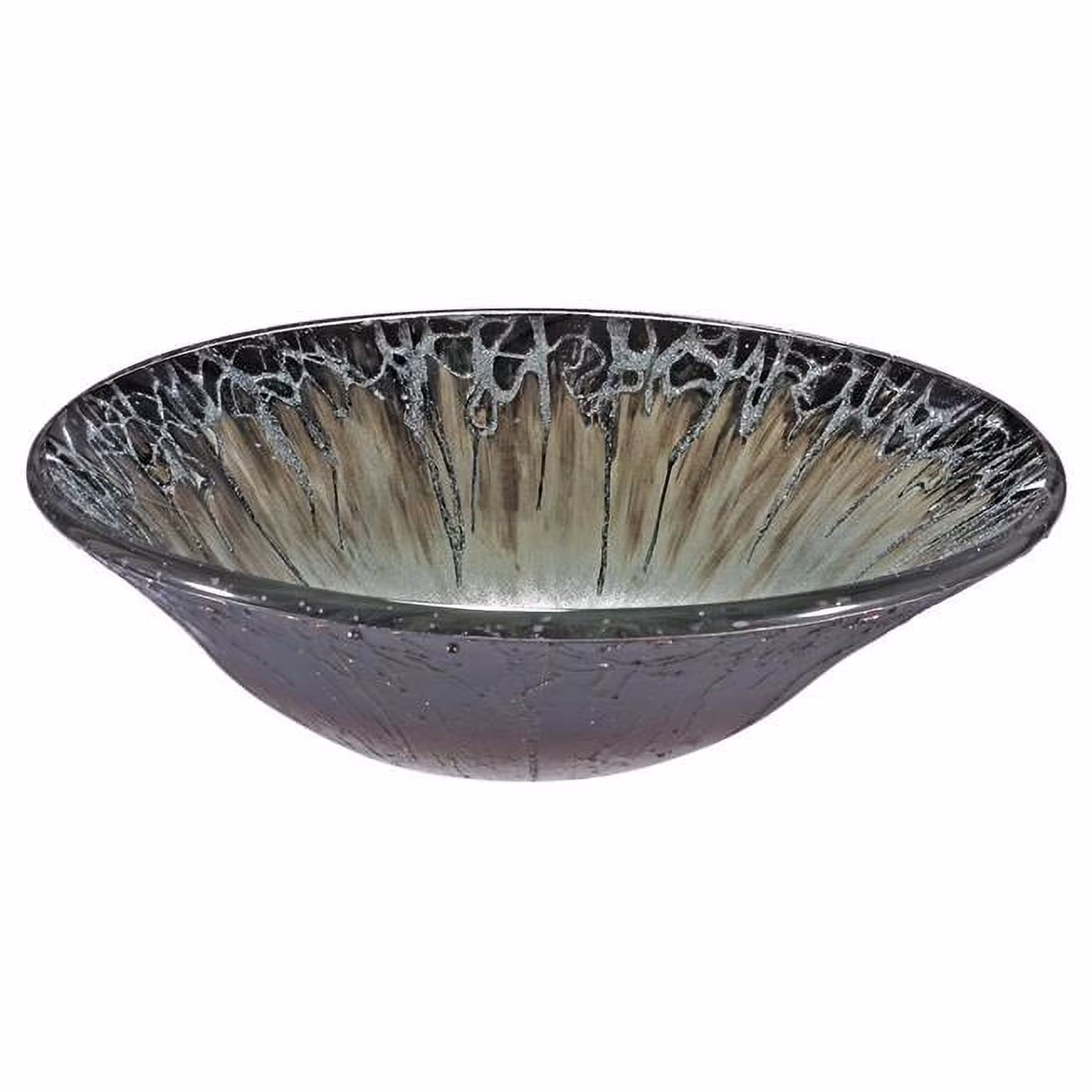 Round Tempered Glass Sink Bowl - Orange & Red