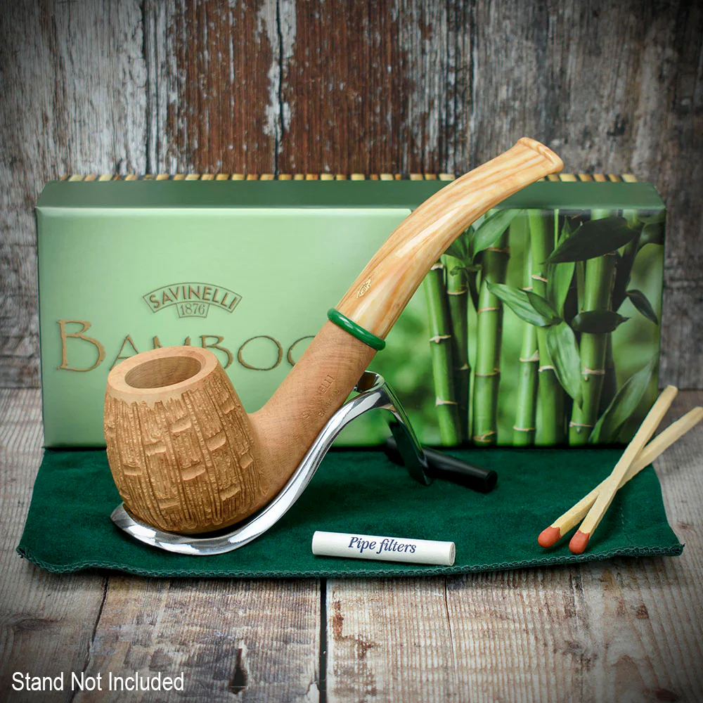 Savinelli Bamboo Rusticated Natural 602 - 6mm Briar Pipe