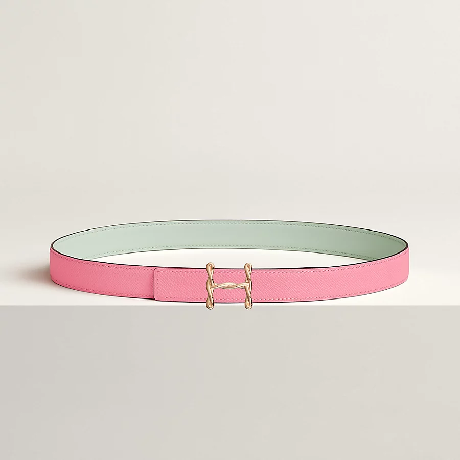 H Torsade belt buckle & Reversible leather strap 24 mm