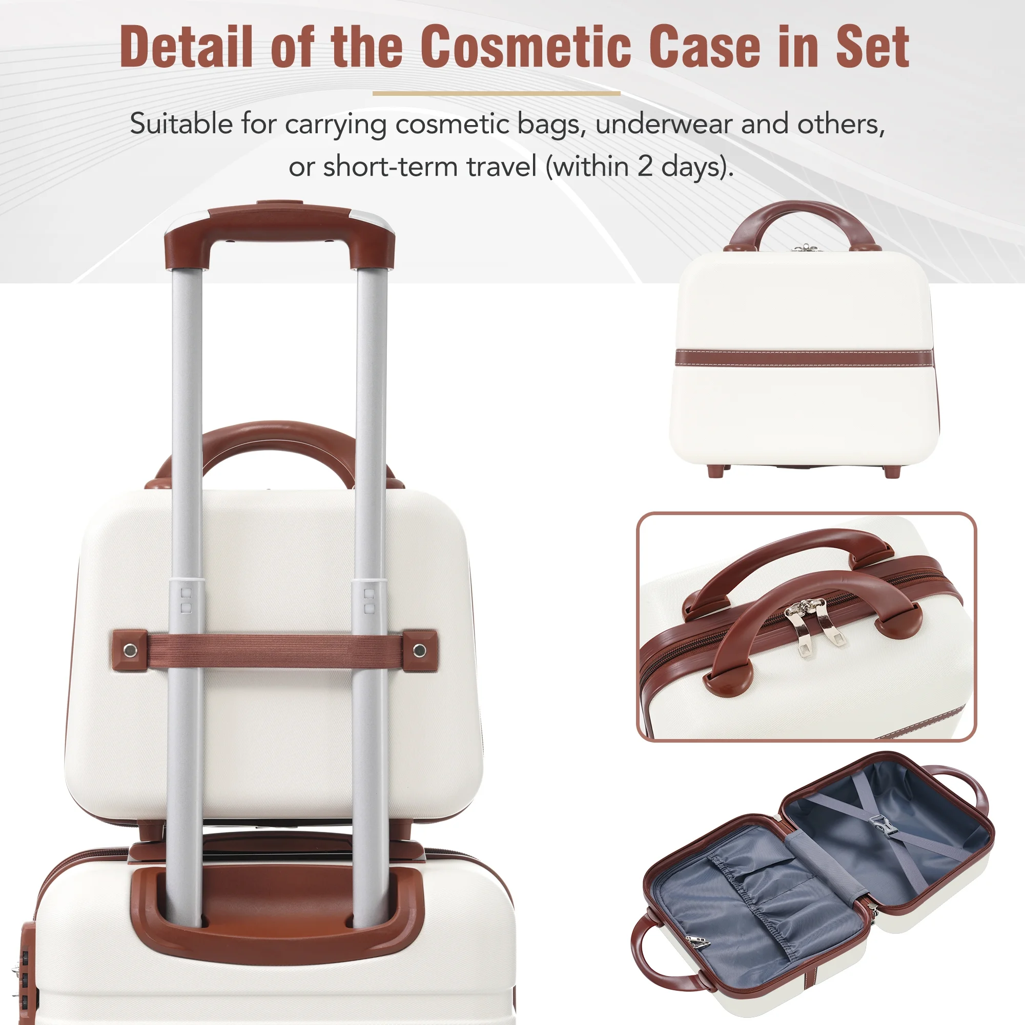 EUROCO 4-Piece Luggage Sets,Hardside Expandable Carry On Suitcase with TSA Lock,Cosmetic Case and Double Spinner Wheels,Lightweight Travel Luggage(20