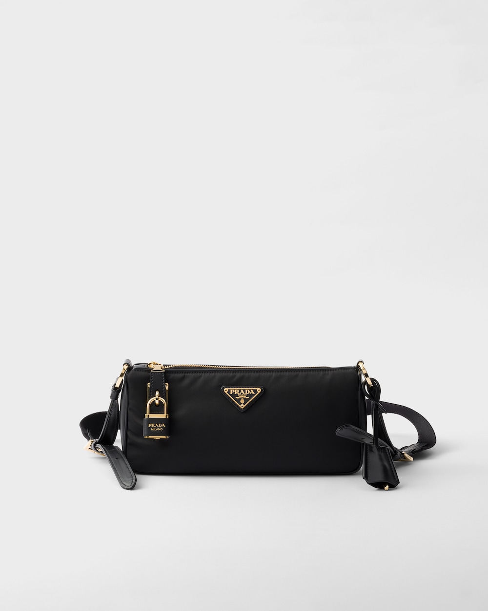 Small Re-Nylon and Leather Shoulder Bag