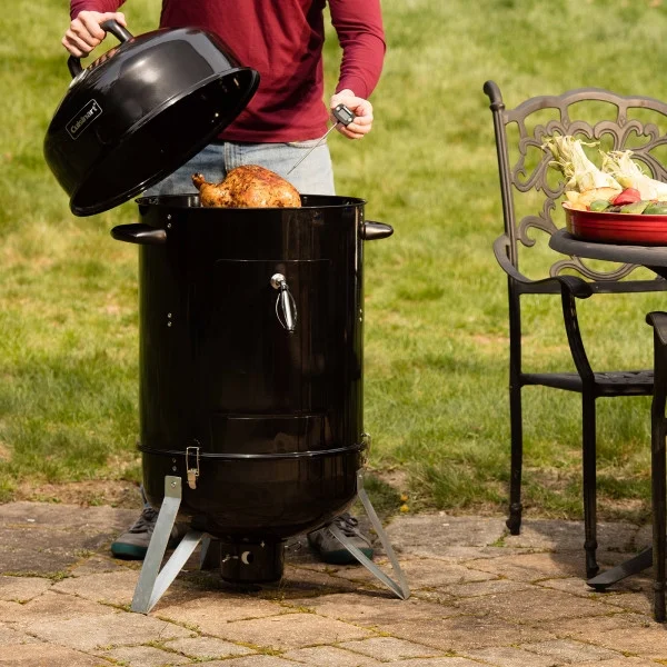 Cuisinart 18�� Vertical Charcoal Smoker, Integrated Thermometer, Water Bowl and Dual Vents Perfect for Smoked Brisket, Chrome Plated Grates Smoker Grill for BBQ, Camping, Tailgates