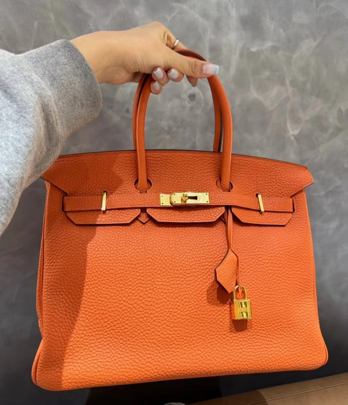 Hermès Birkin 25-40 Orange Gold Buckle Custom