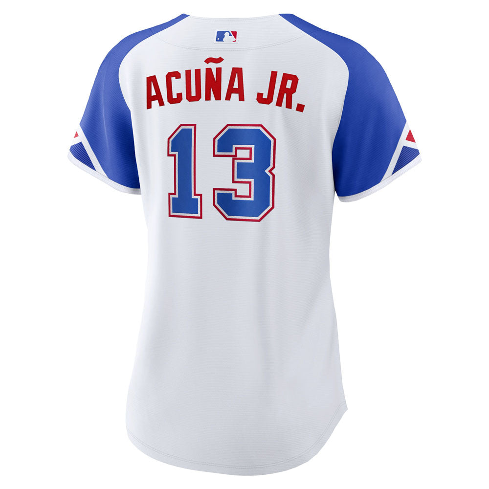 Women's Atlanta Braves Ronald Acuña Jr. 2023 City Connect Replica Jersey - White