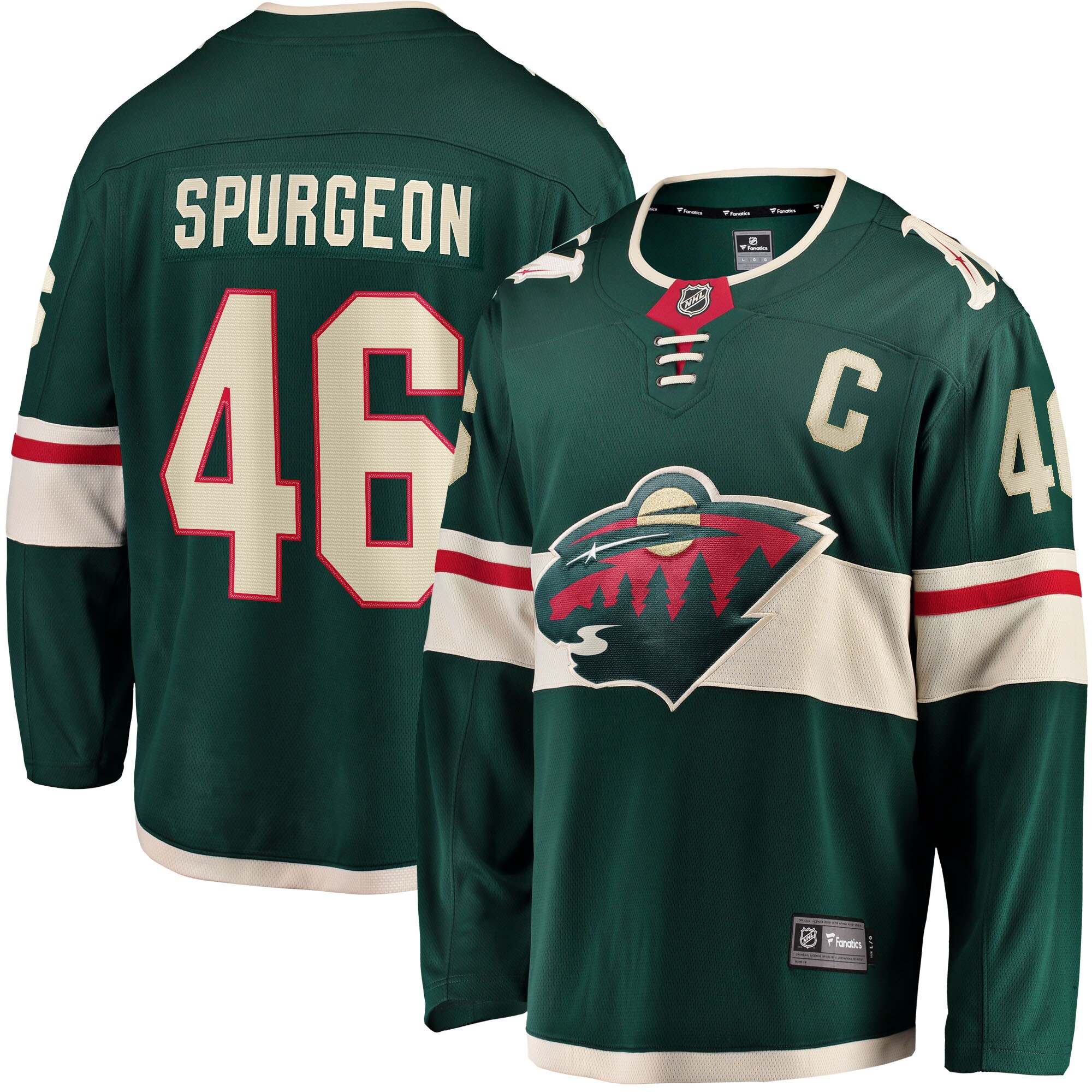 Jared Spurgeon Minnesota Wild Home Breakaway   Jersey – Green