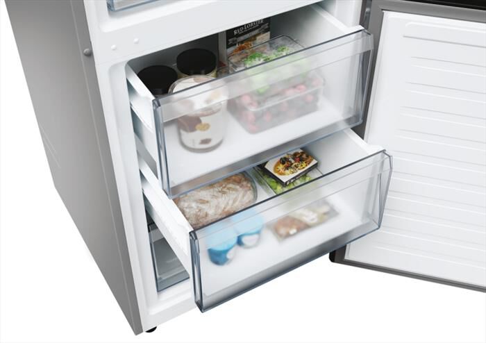 CANDY - Frigorifero combinato CNCQ2T618EX Classe E 355 lt-Stainless steel