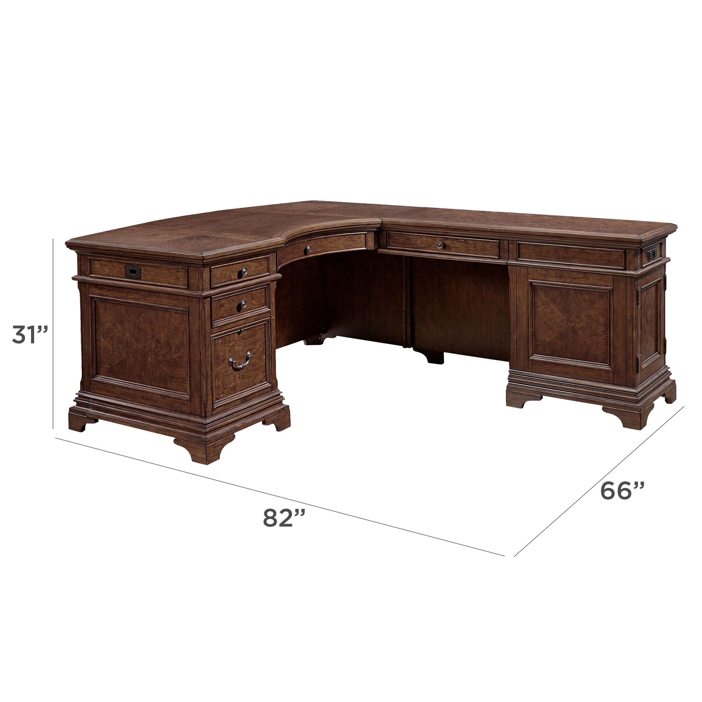 Lewis 66' Desk with Return & Lateral File