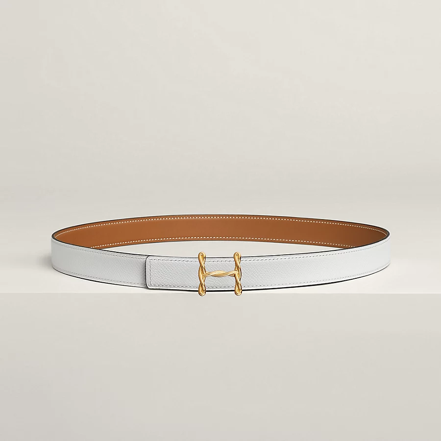 H Torsade belt buckle & Reversible leather strap 24 mm