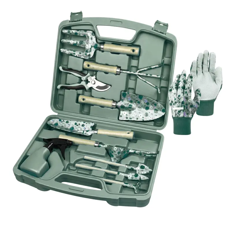 12-Piece All-in-One Garden Tool Set with Durable Carry Case for Yard Maintenance