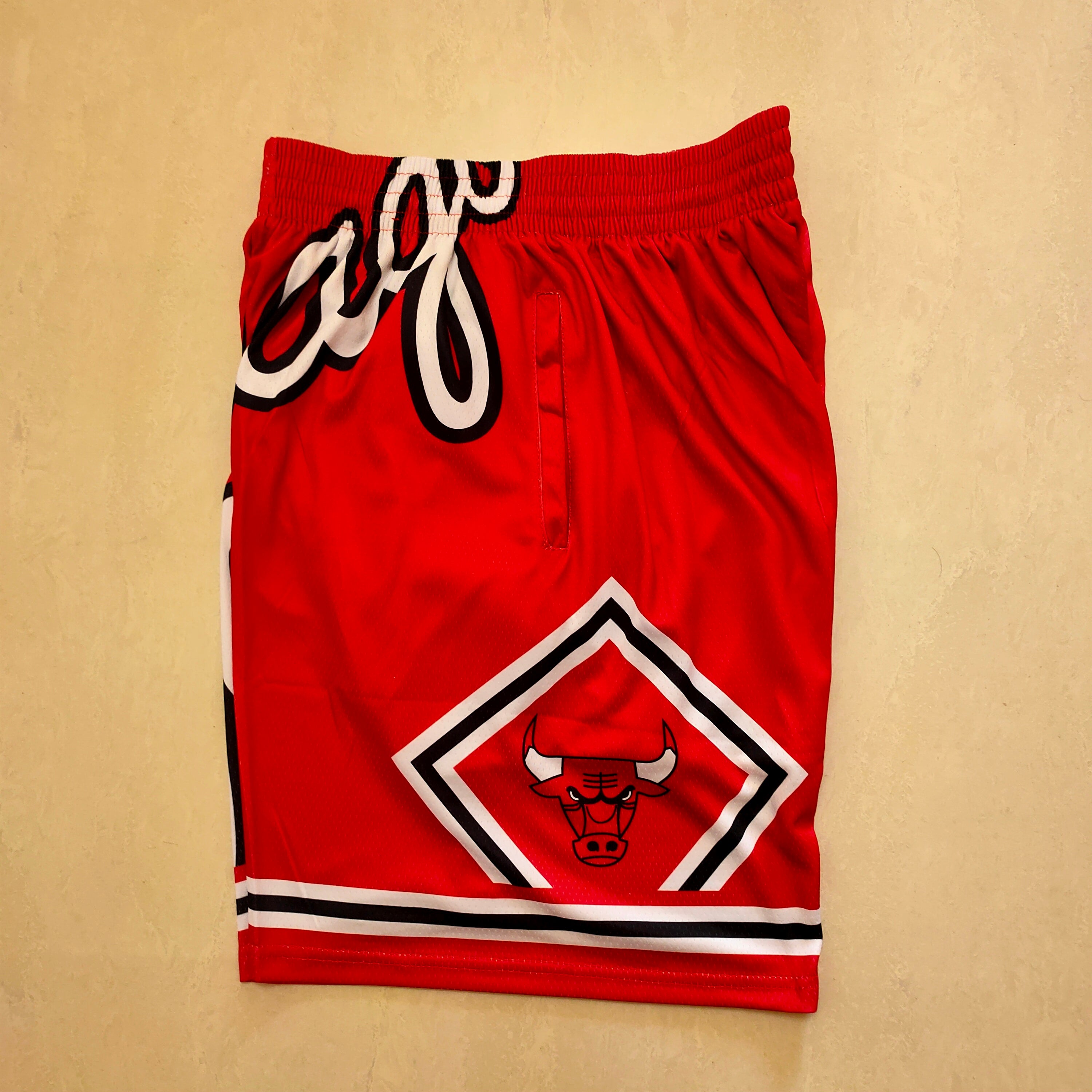Chicago Bulls Mitchell&ness red one-piece pocket pants