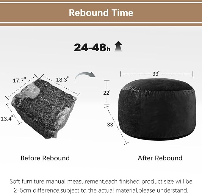 BUBBLEBEAN Bean Bag Chairs for Adults - Memory Foam Furniture BeanBag Chair