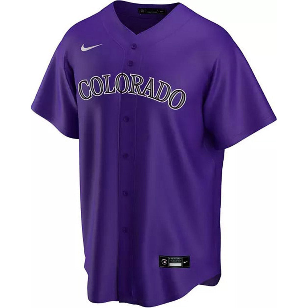 Men's Colorado Rockies Charlie Blackmon Cool Base Replica Alternate Jersey - Purple