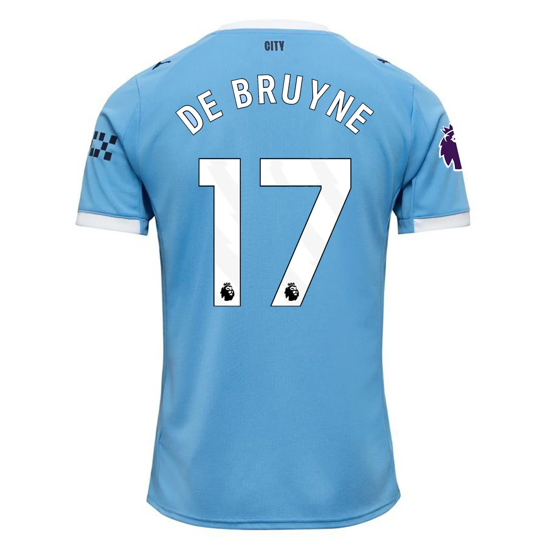 Puma Kevin De Bruyne Manchester City Home Jersey 25/26 w/ EPL + Sponsor Patch (Team Light Blue/Puma White)