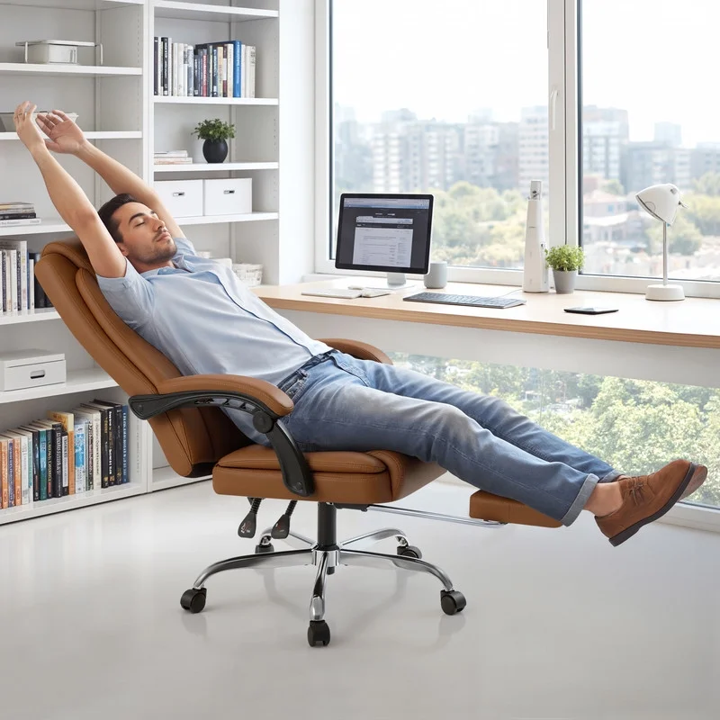 Homall Home Office Chair Adjustable Executive Leather Chair With Arms Ergonomic High Back Cushion Lumbar Back Support Computer Desk Chair,Black