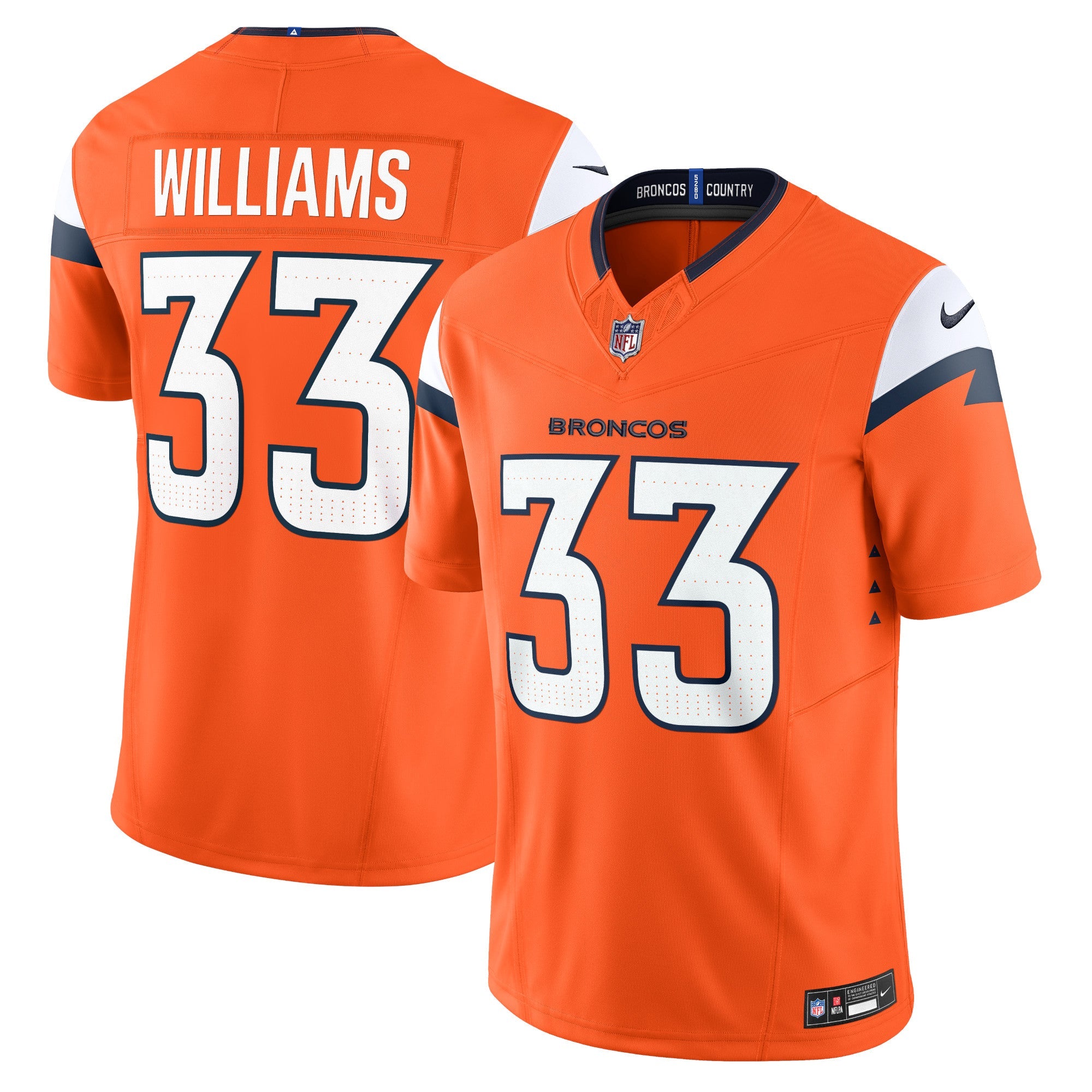 Javonte Williams Denver Broncos Nike Mile High Collection Vapor F.U.S.E. Limited Jersey - Orange