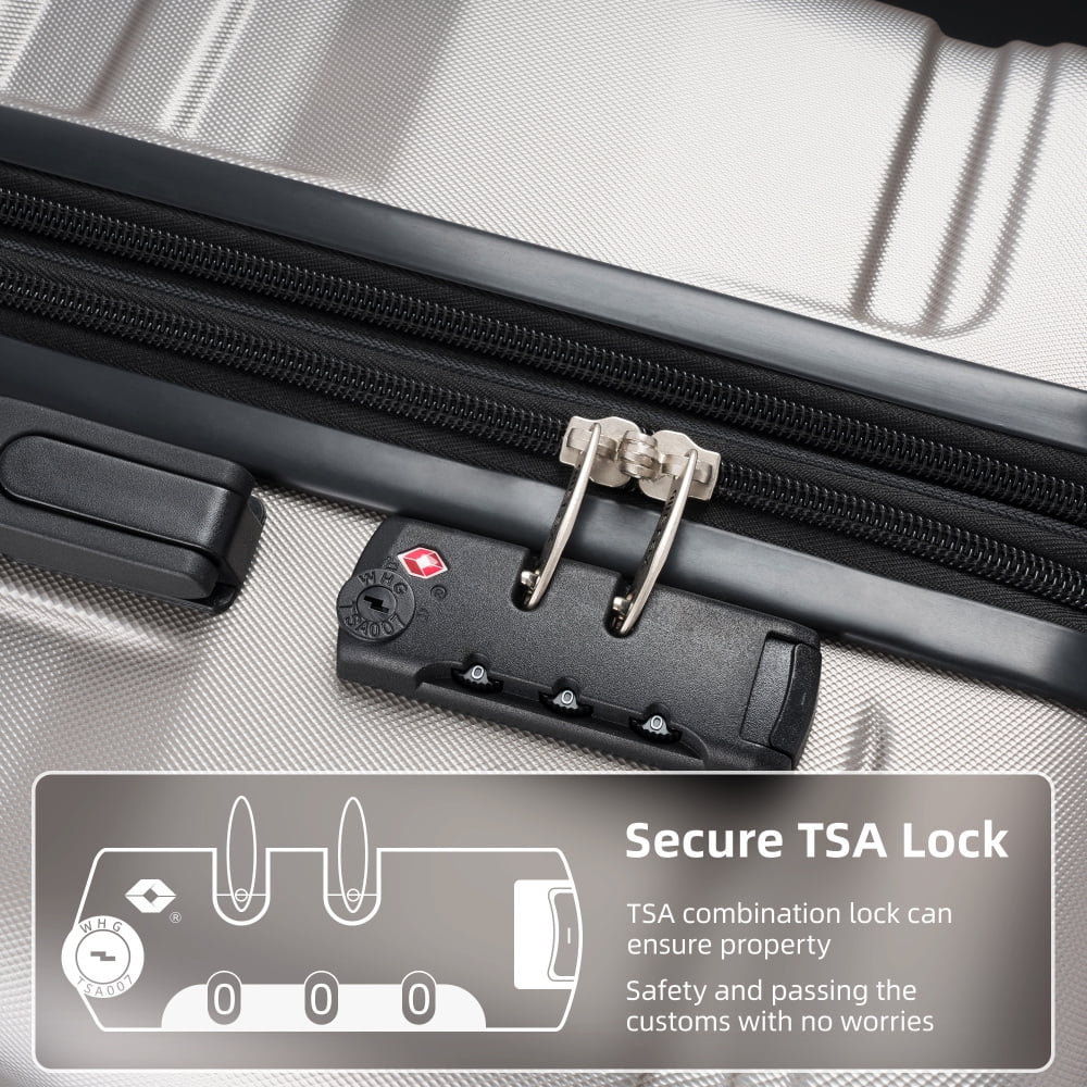 Luggage Suitcase 3 Piece Sets, New Model Expandable ABS Hardshell Luggage, Lightweight Carry-on Suitcase Sets with Spinner Wheels & TSA Lock, 20''/ 24''/ 28'', Blue Gray