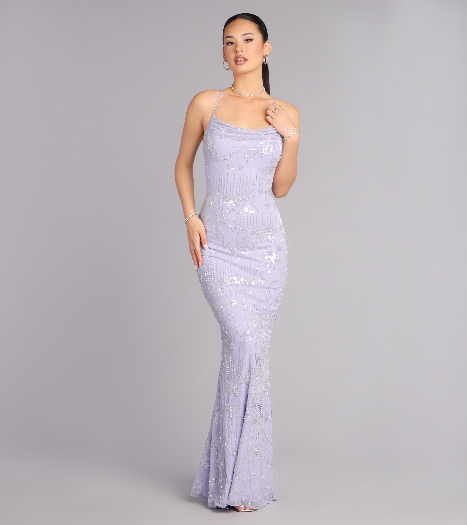 Starlight Sequin Beaded Mermaid Dress