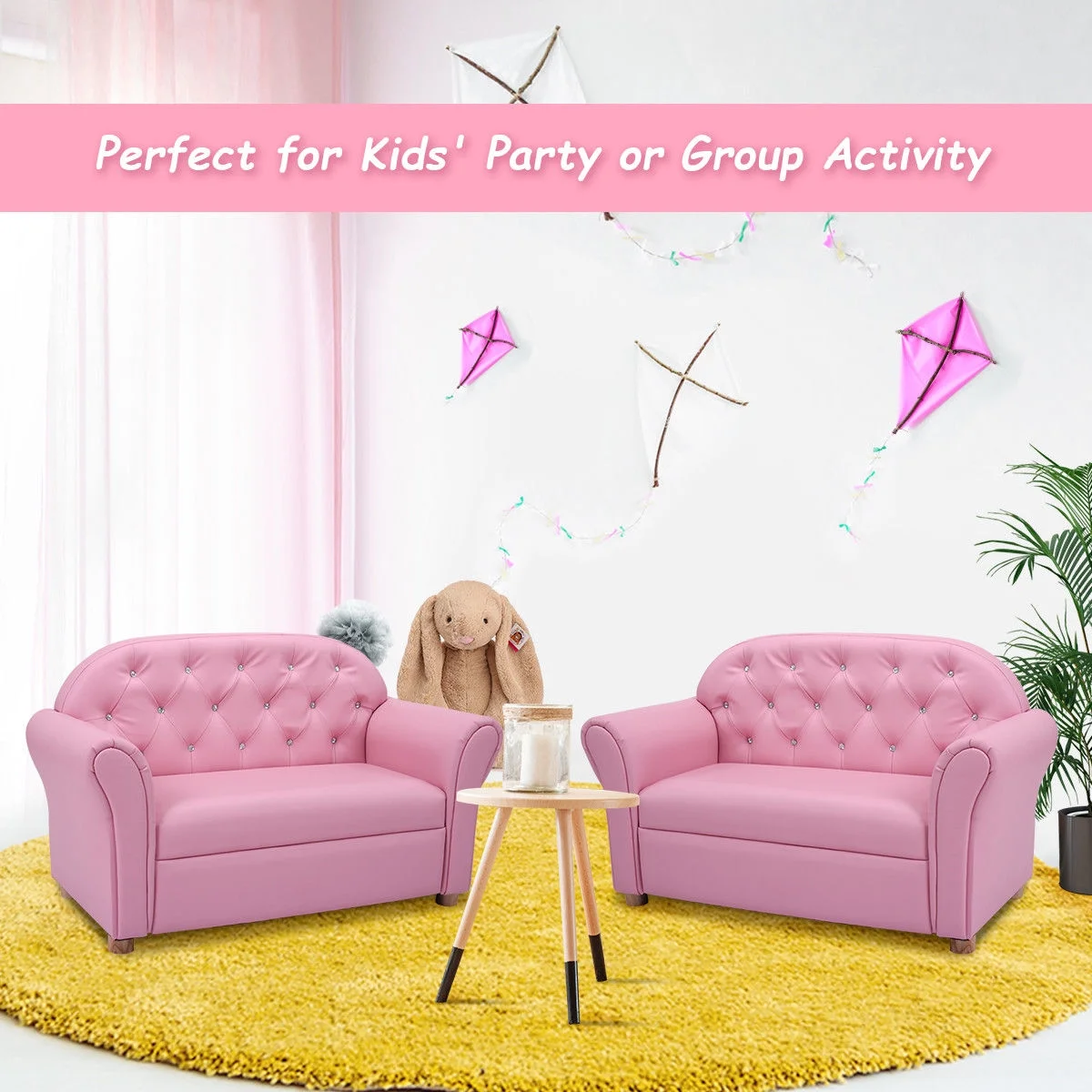 Costway Kids Sofa Princess Armrest Chair Lounge Couch Children Toddler Gift