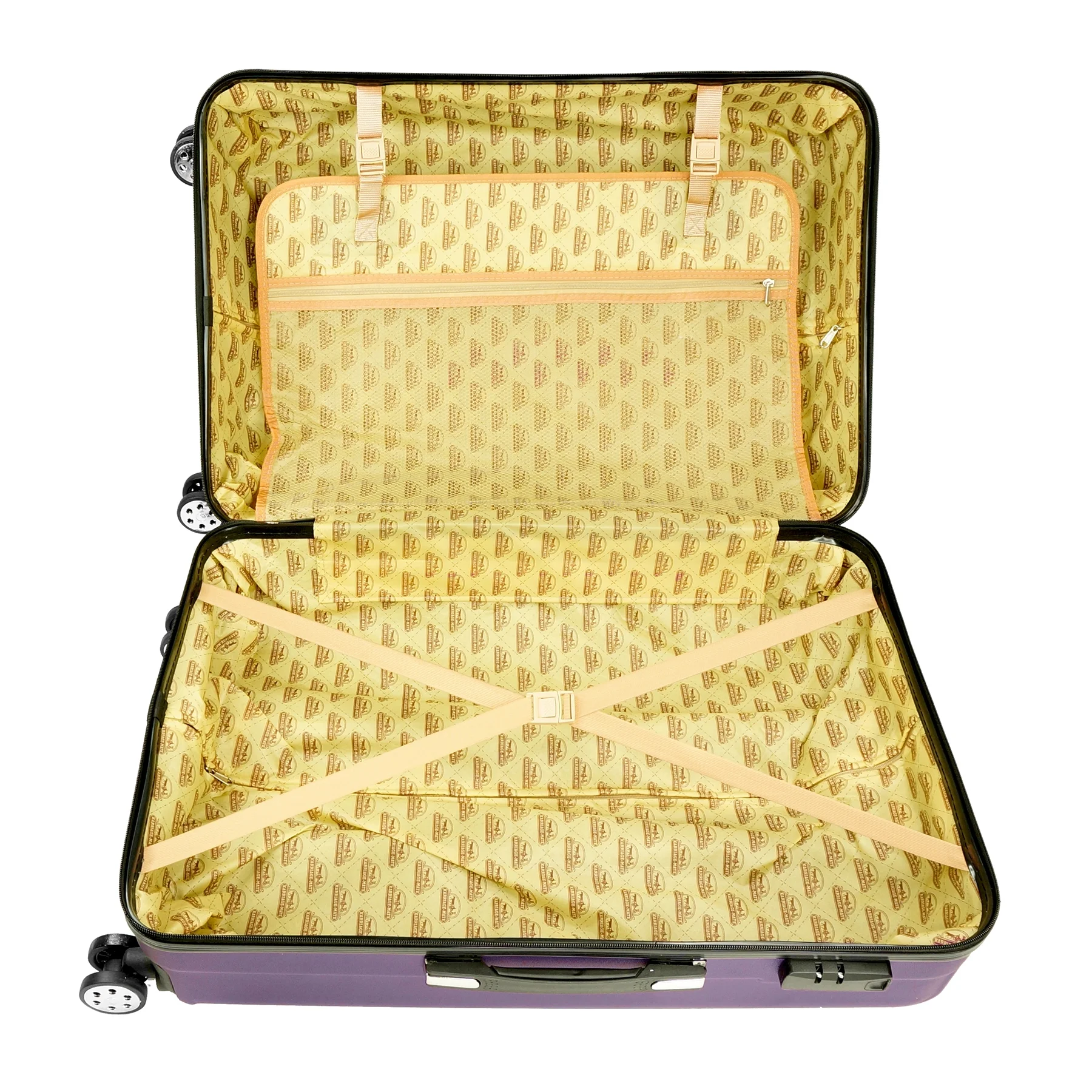 K-Cliffs 3pcs Luggage Set Lightweight Expandable Hard sided ABS Spinner Travel Suitcase  Black