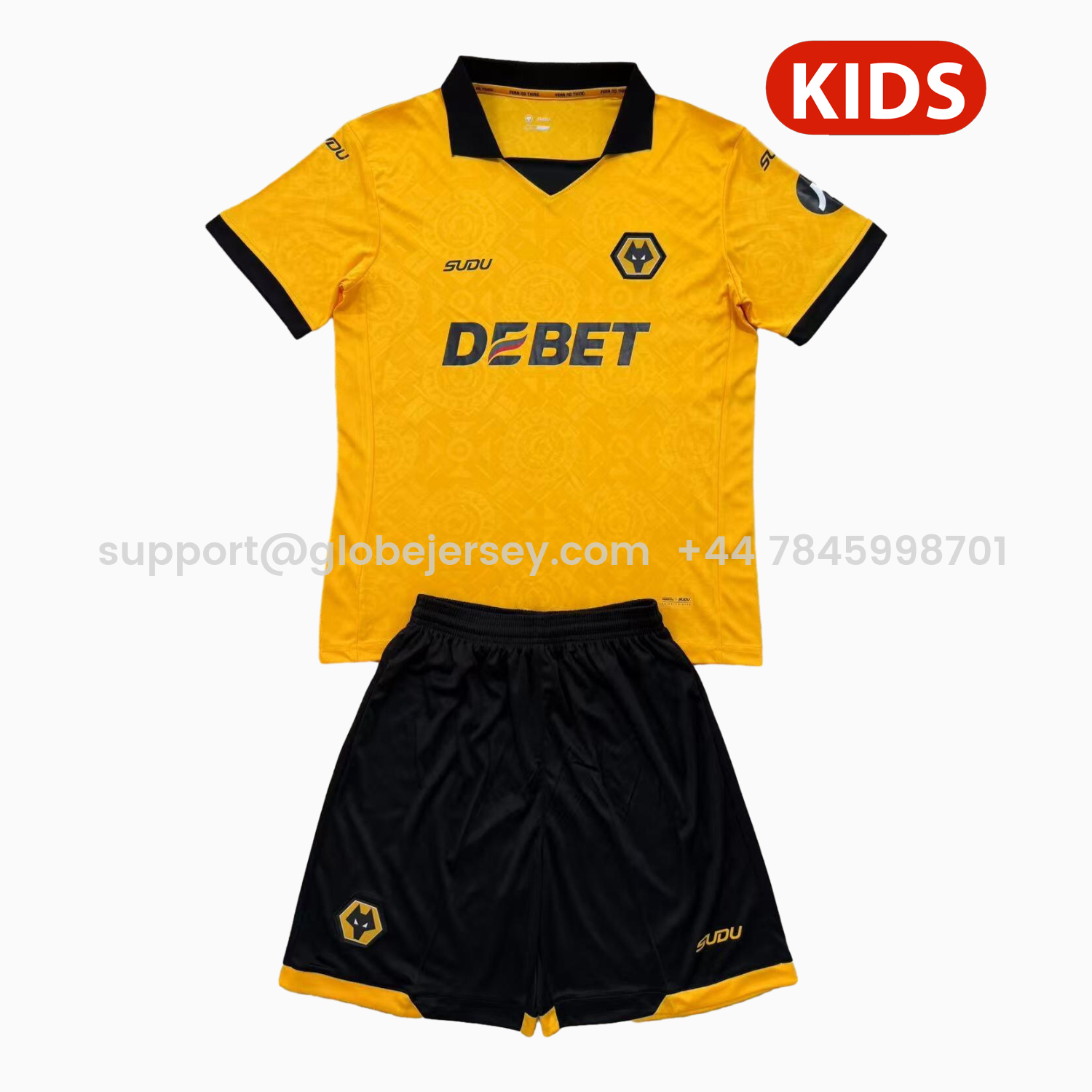 Wolverhampton Wanderers Wolves 25-26 Home Kids Kit