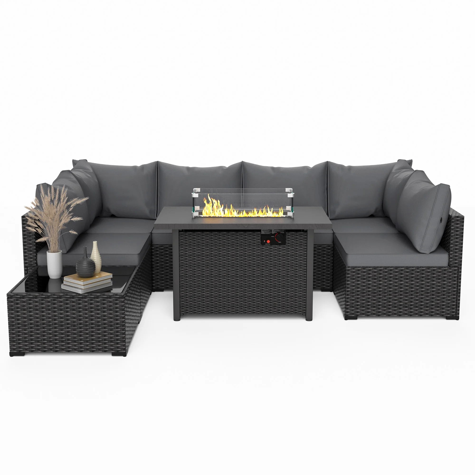 8 Piece Patio Furniture Set with 42