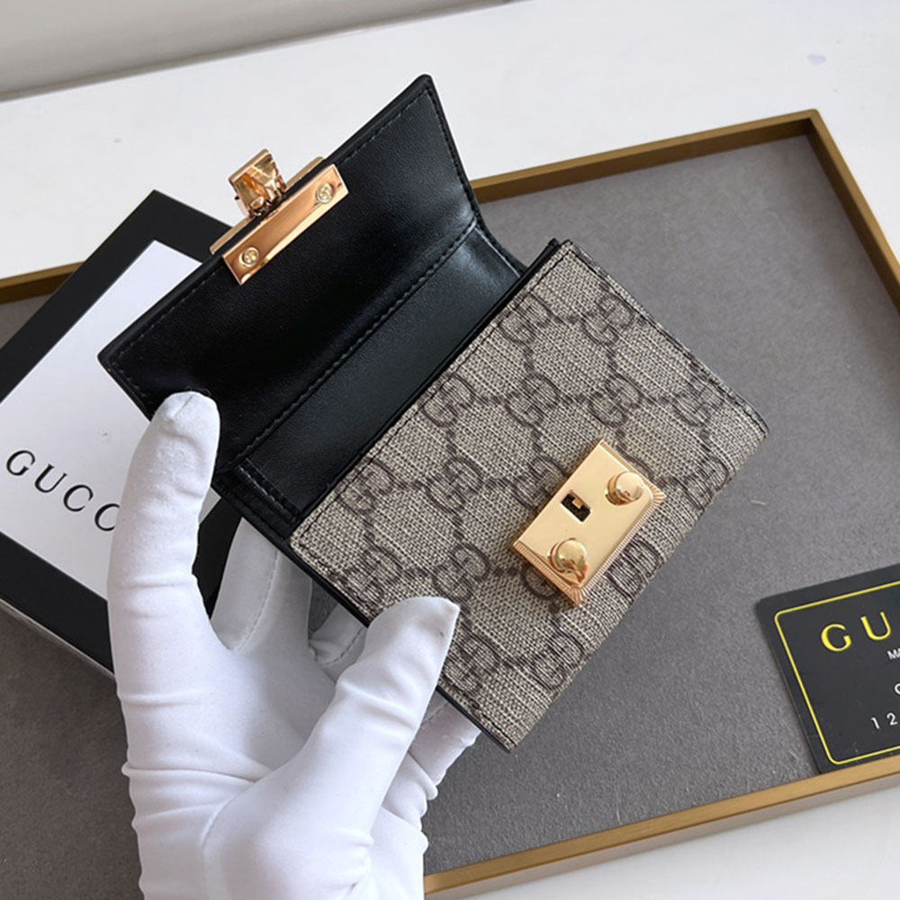 Gucci Padlock GG Supreme Trifold Wallet