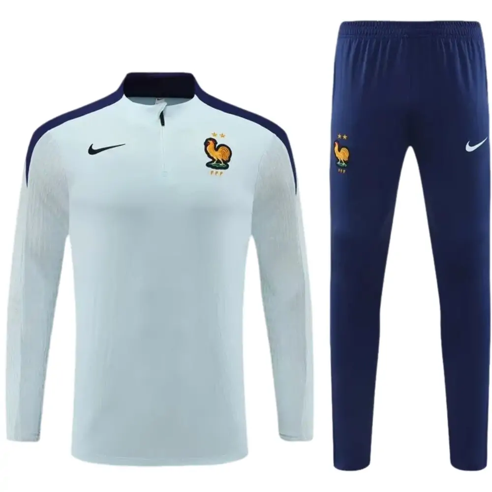 2024/25 France half pull training jersey light blue 1:1 Thai quality set