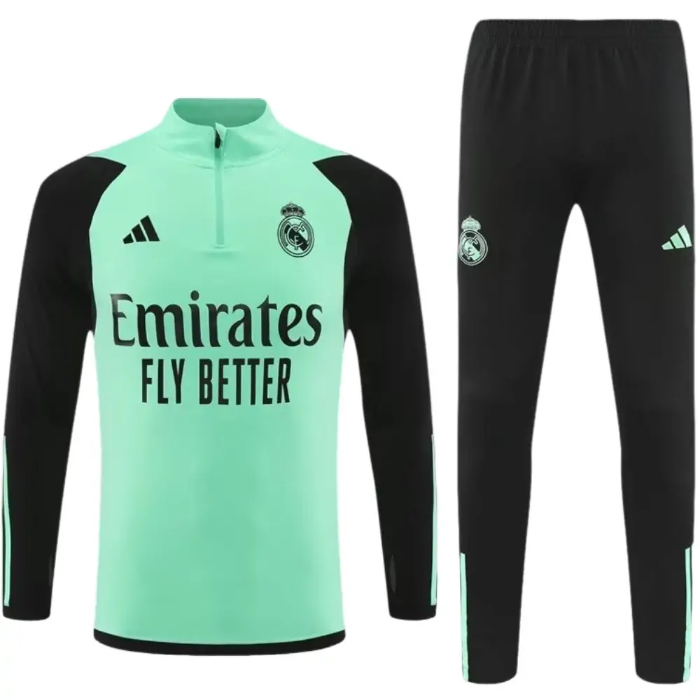 2023/2024 Real Madrid half-pull training uniform green suit 1:1 Thai quality