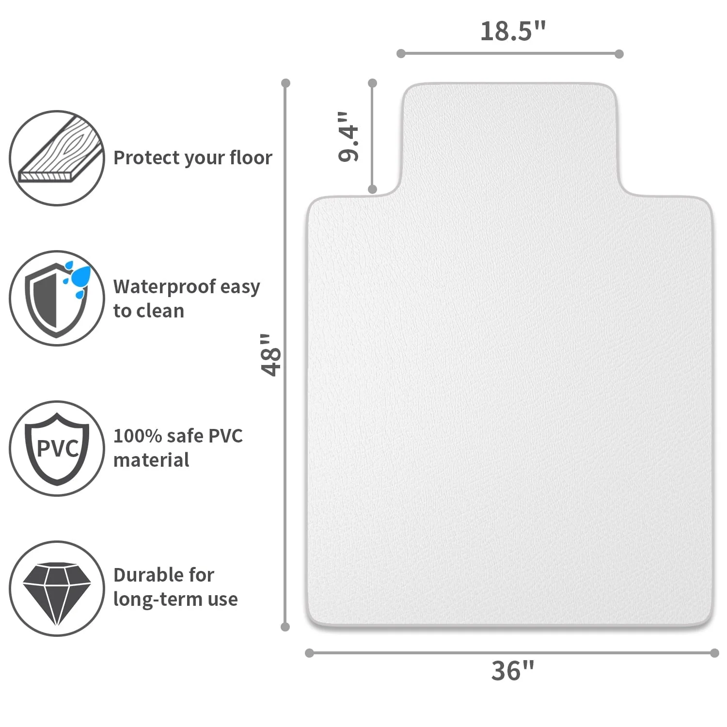 Joyoldelf Chair Mat with Lip for Hard Floor, 36