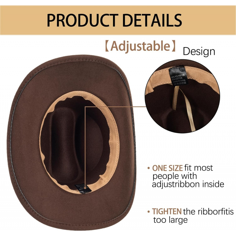 Women's Western Cowboy Hats Classic Felt Hats