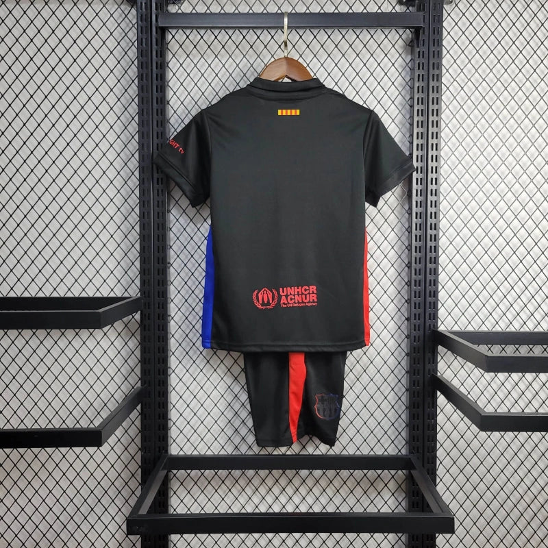 2024/2025 Kids Size Barcelona Away(Big Sponsor) Football Shirt 1:1 Thai Quality