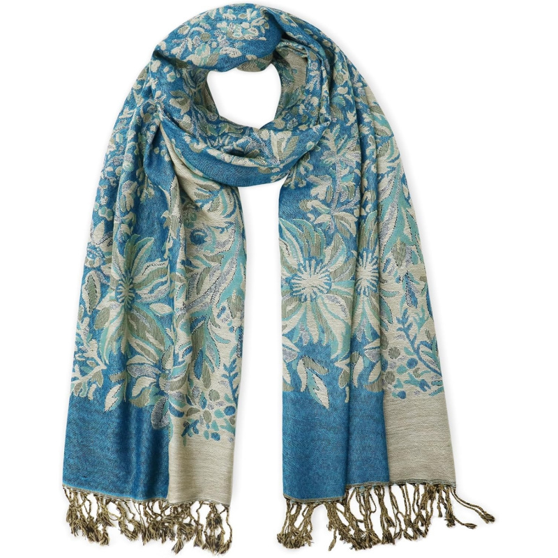Silky Paisley Pashmina Shawl Scarf-Women's Soft