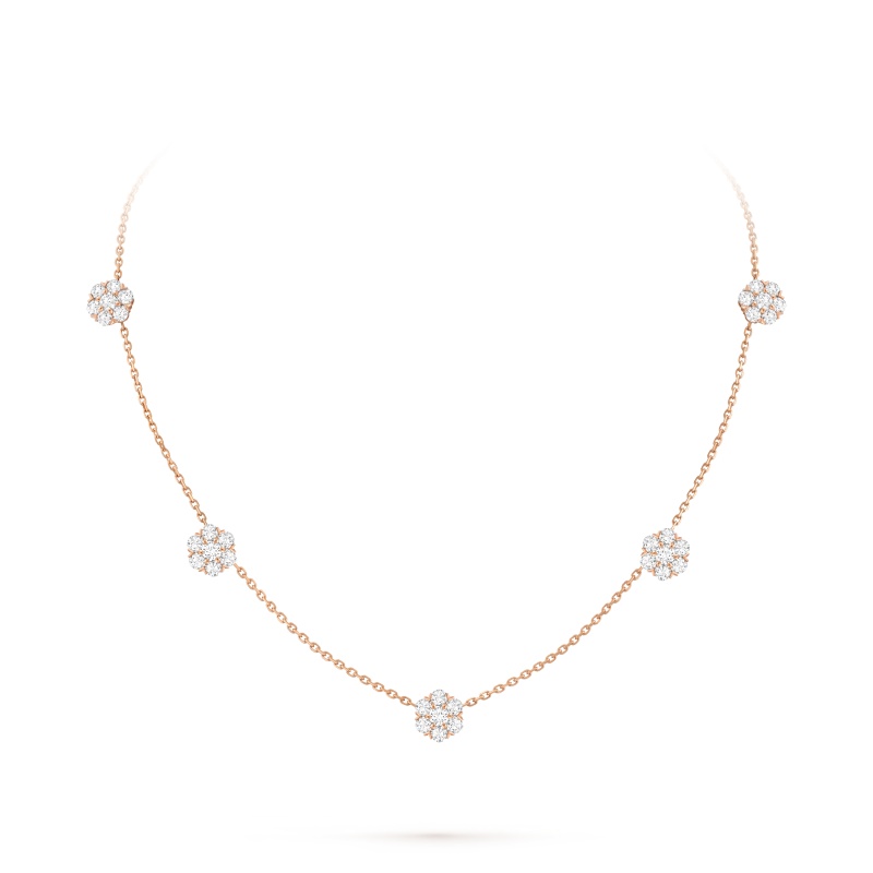 Fleurette necklace, 5 flowers