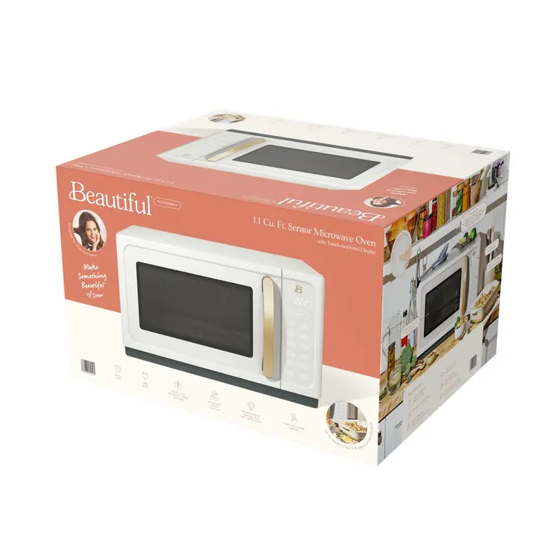 1.1 Cu ft 1000W Sensor Microwave Oven - White Icing