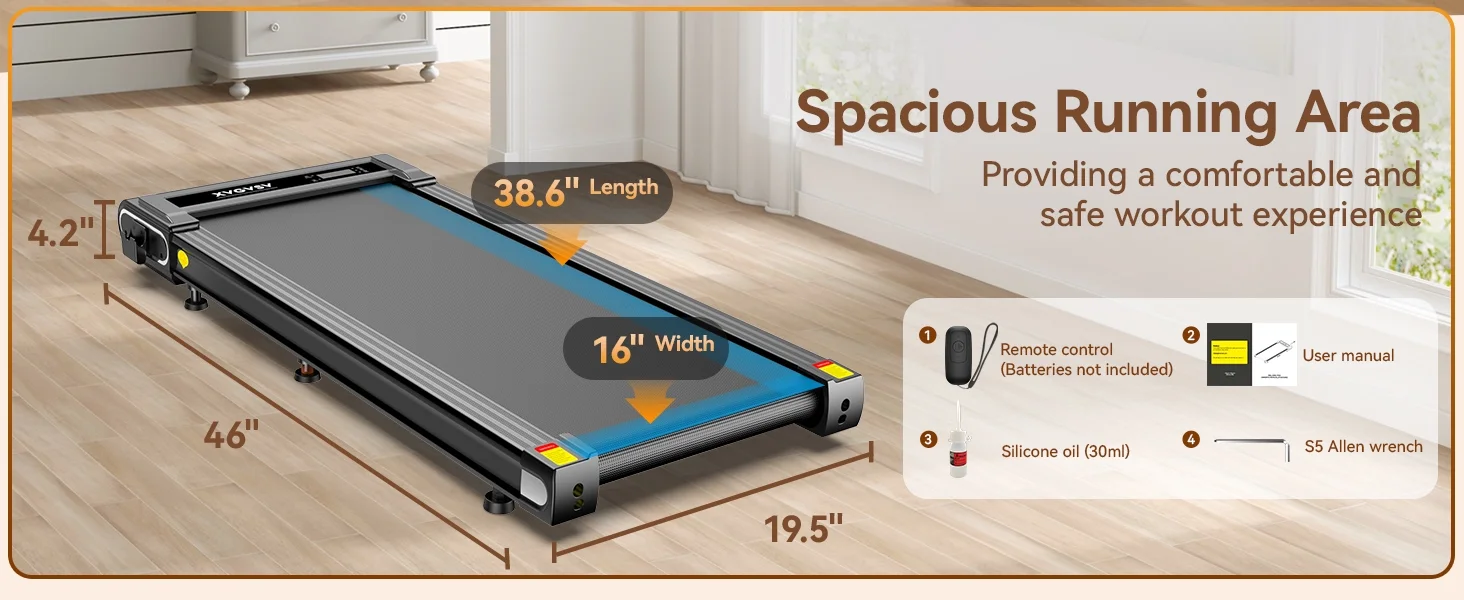 TOSSFD Treadmill Walking Pad with 6% Incline,2.5HP Under Desk Treadmill, Jogging Running Machine for Home Office X301