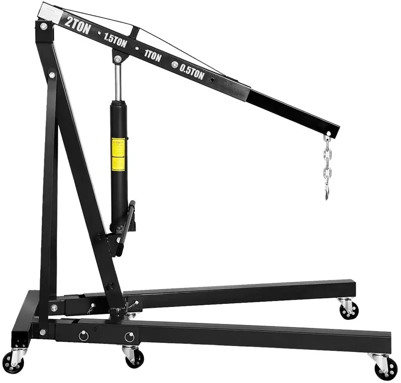 2-Ton Folding Engine Hoist – Portable Cherry Picker Crane for Auto Shops