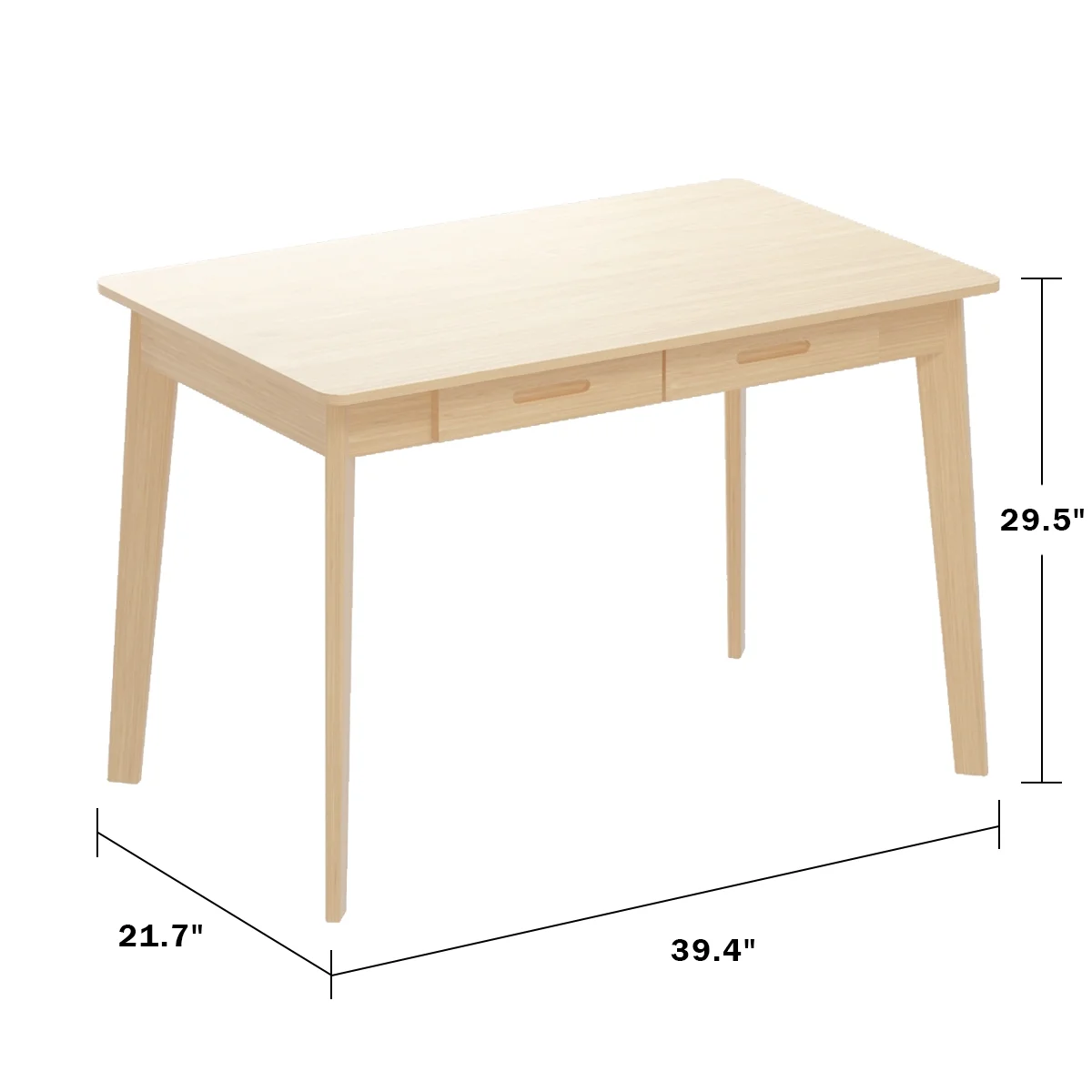 MONSLIPA Industrial Modern Wooden Desk with Storage Drawers, Office Computer Desk and Home Office Desk with Sturdy Wood Legs, 47