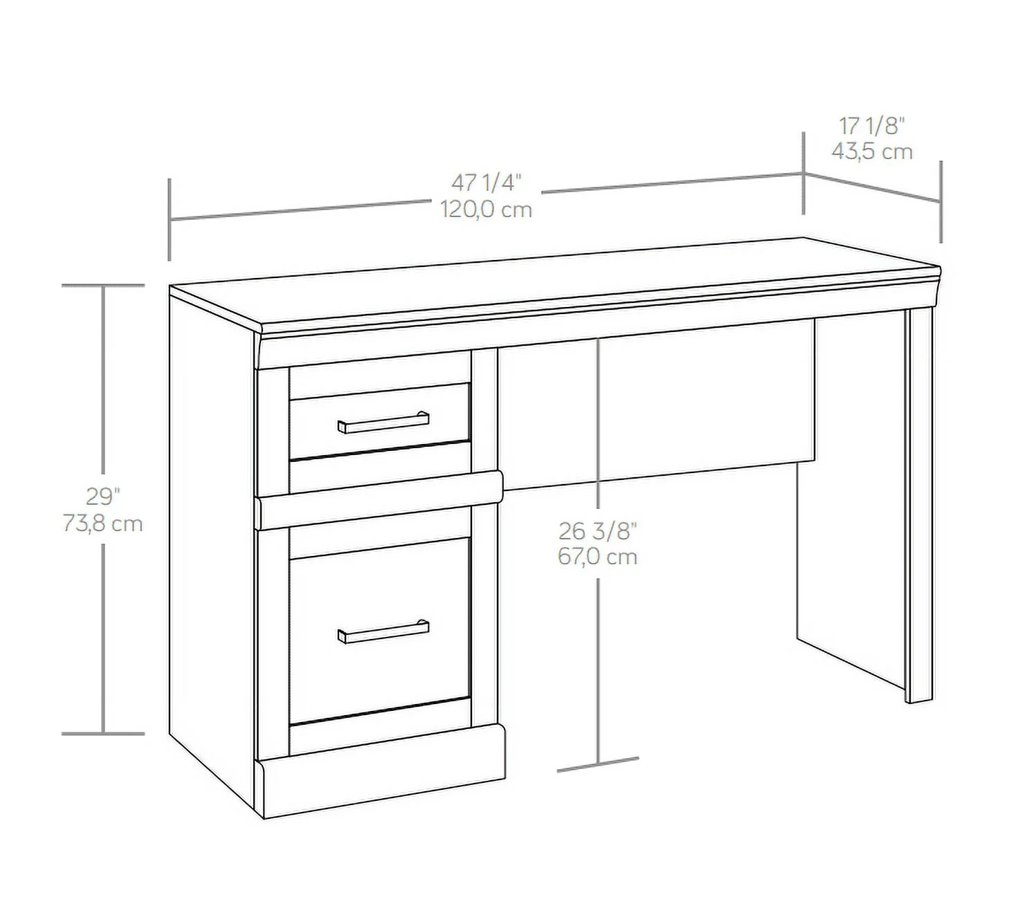 Better Homes & Gardens Glendale Transitional Desk, Dark Oak Finish