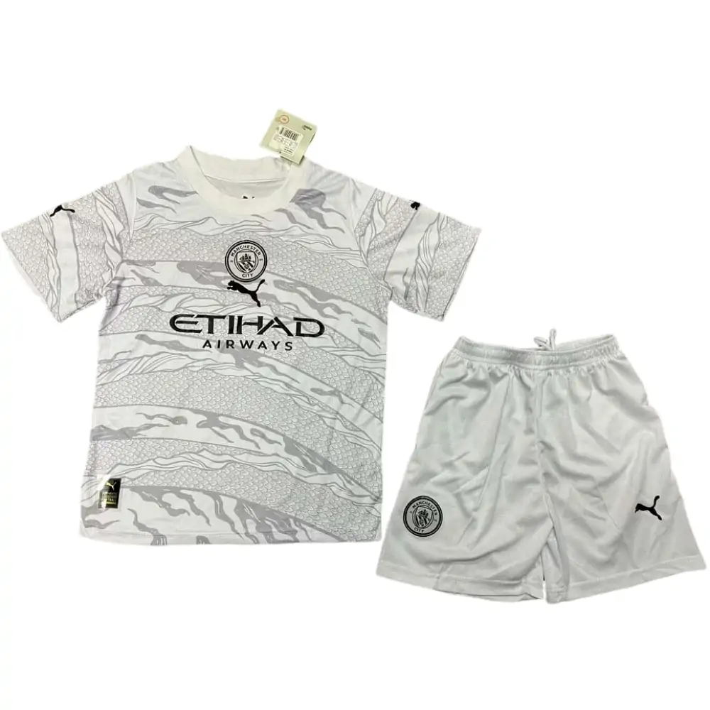 2024-25 Manchester City Special Edition Grey Football Shirt 1:1 Thai Quality Kids Size