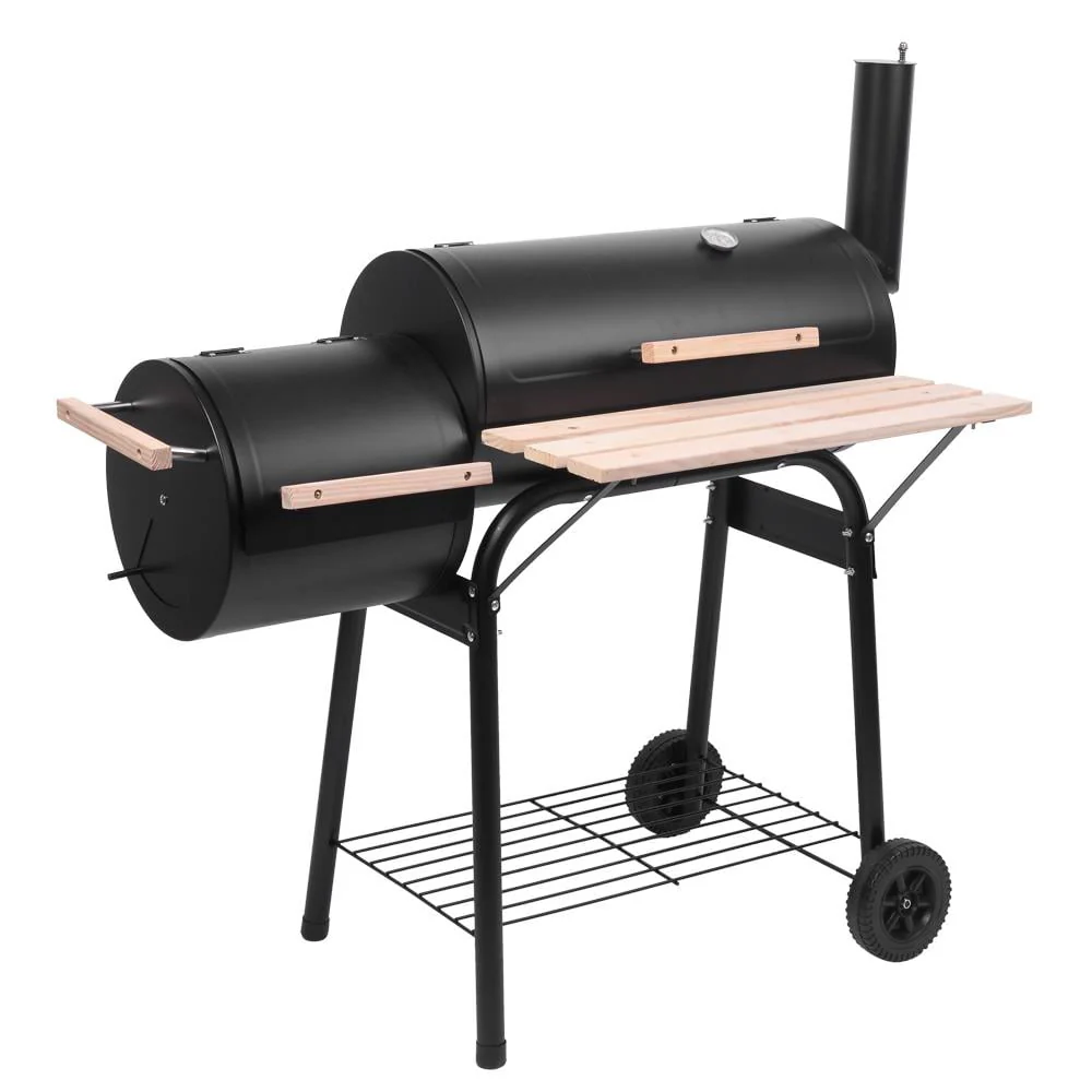 SamyoHome Charcoal BBQ Grill Outdoor Meat Cooker Smoker Patio Backyard Black