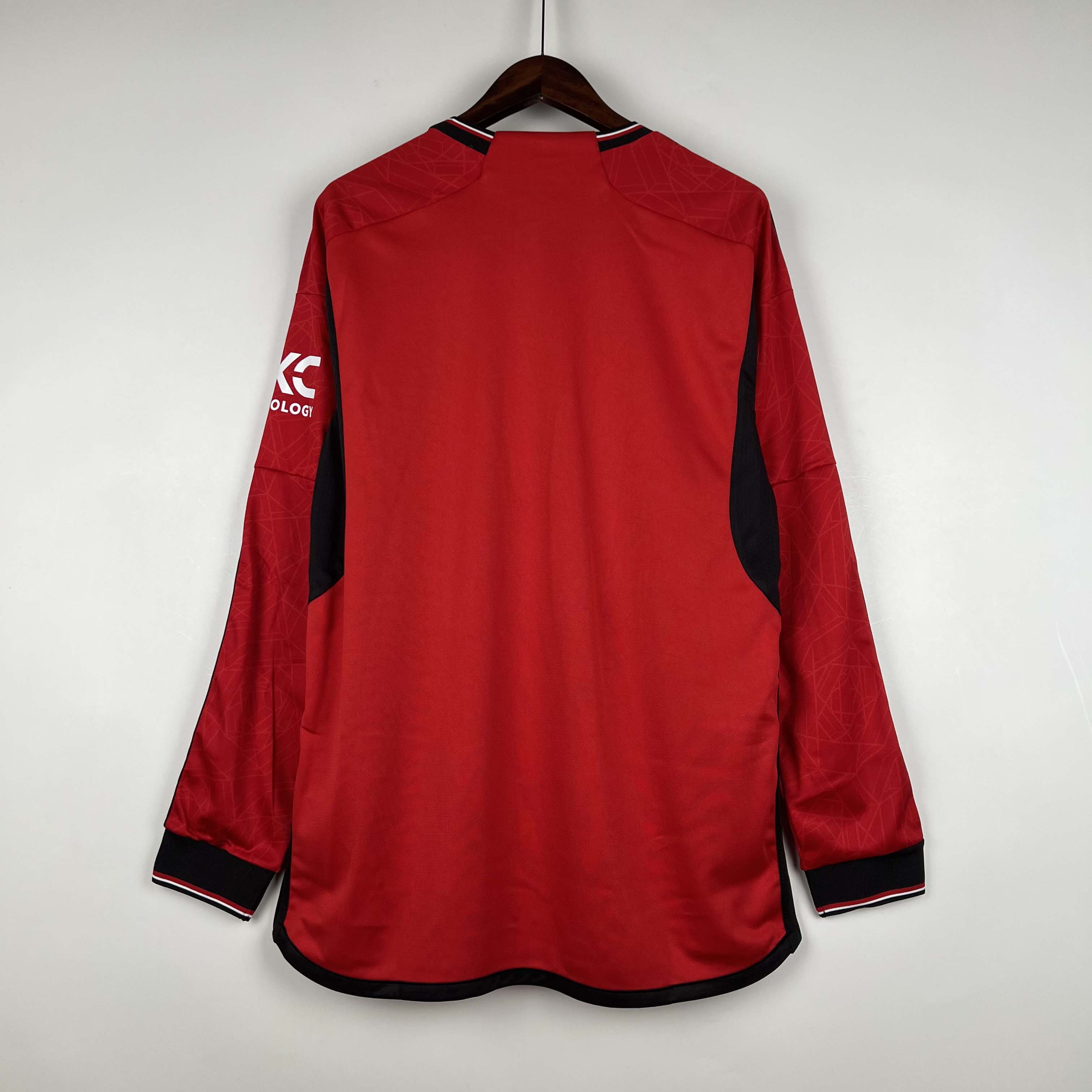 2023/2024 Long Sleeve Manchester United Home Football Shirt 1:1 Thai Quality - Fans Edition