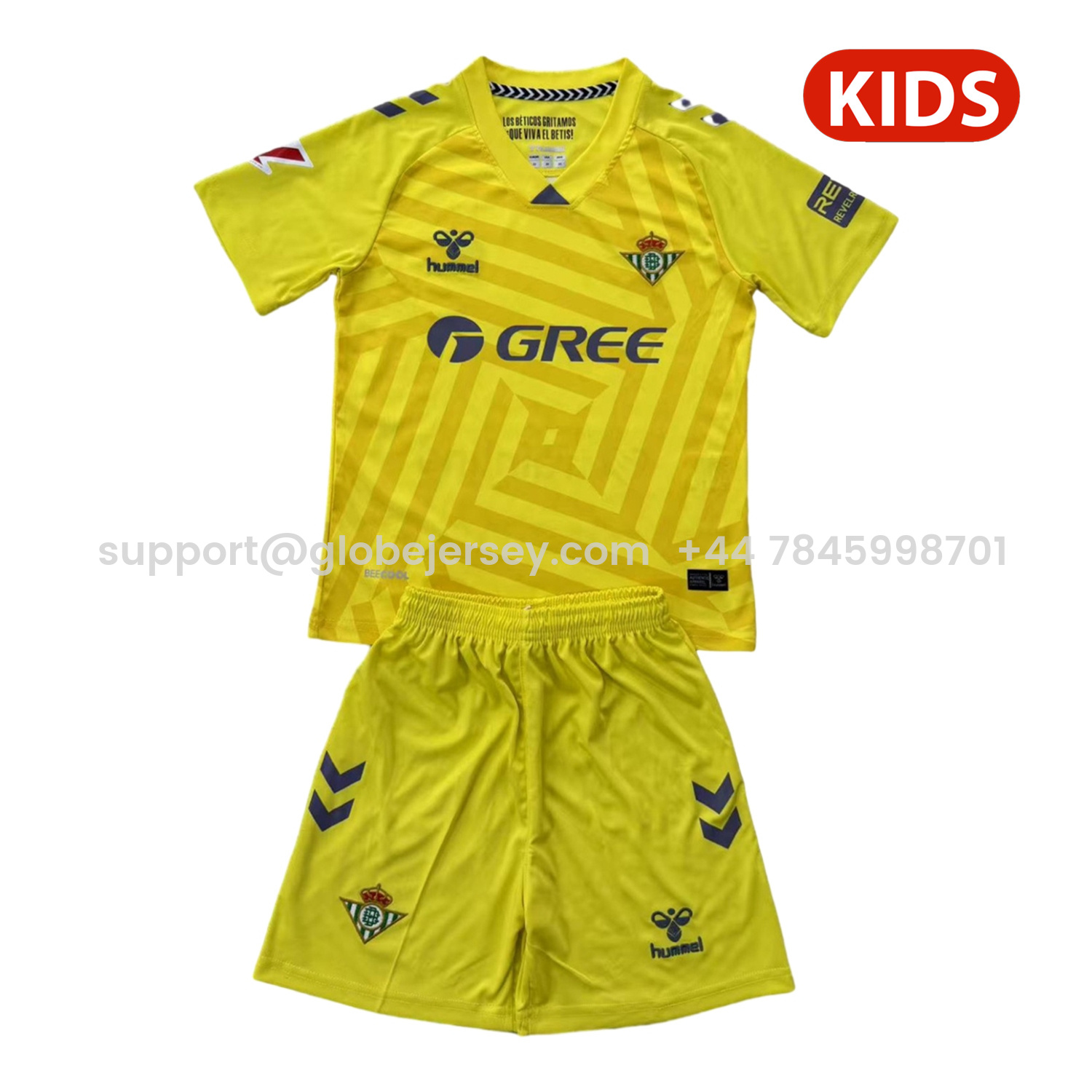 Real Betis 25-26 Yellow Goalkeeper Kids Kit