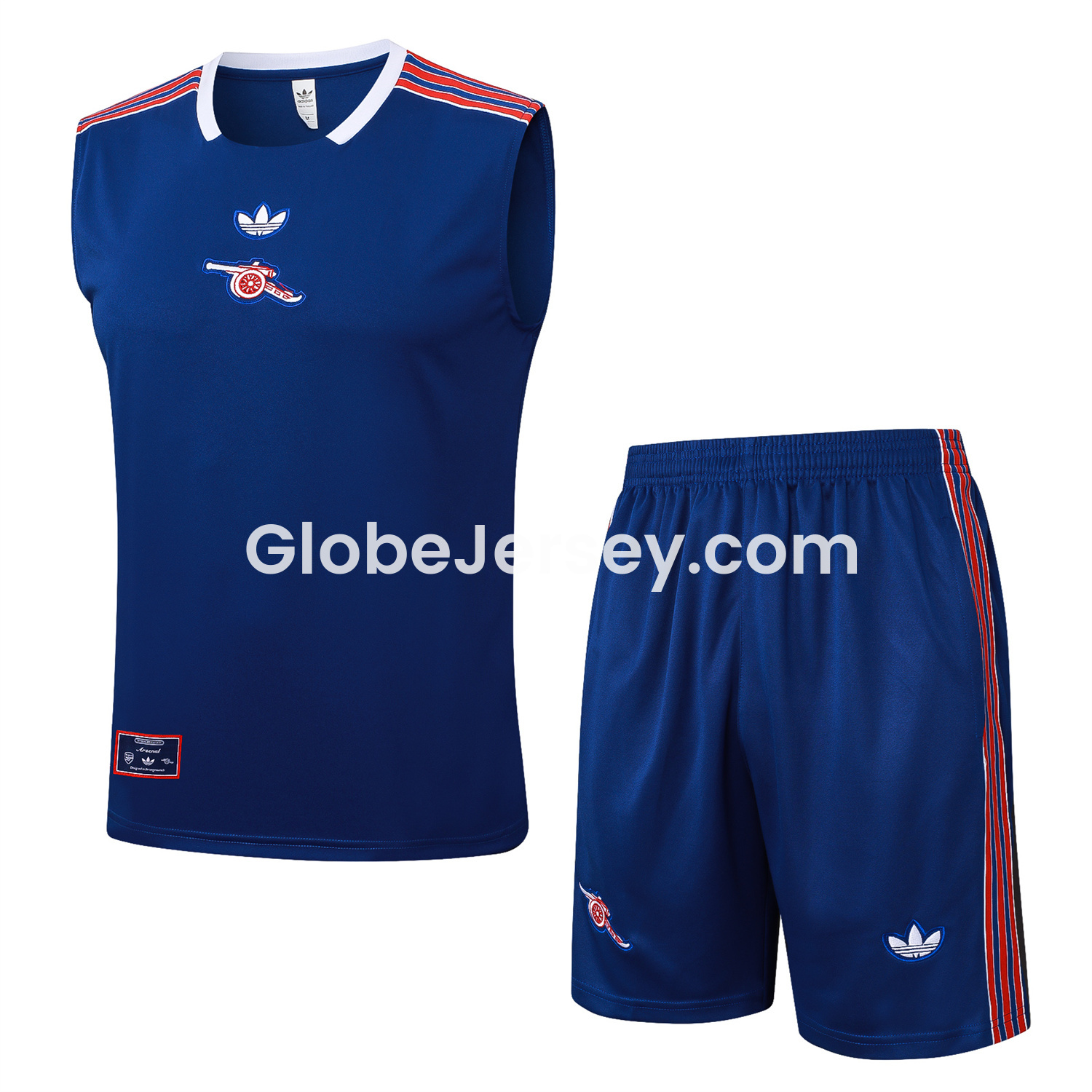 Arsenal 25-26 Throwback Trefoil Vest Training Set - Royal Blue Vest and Shorts