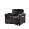 Muumblus Sleeper Sofa Chair Bed, 3-in-1 Convertible Sofa Chair with Pull Out Bed, Modern Adult Velvet Pull Out Sofa Bed for Living Room Apartment Small, Gray