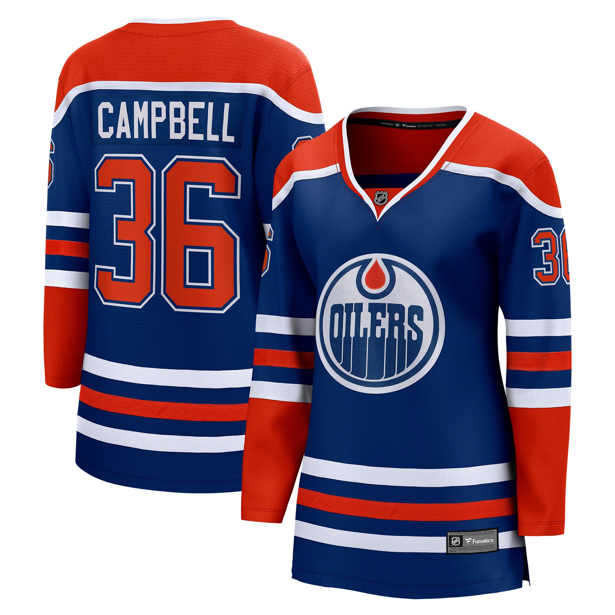 Jack Campbell Edmonton Oilers Fanatics Women’s Home Breakaway   Jersey – Royal