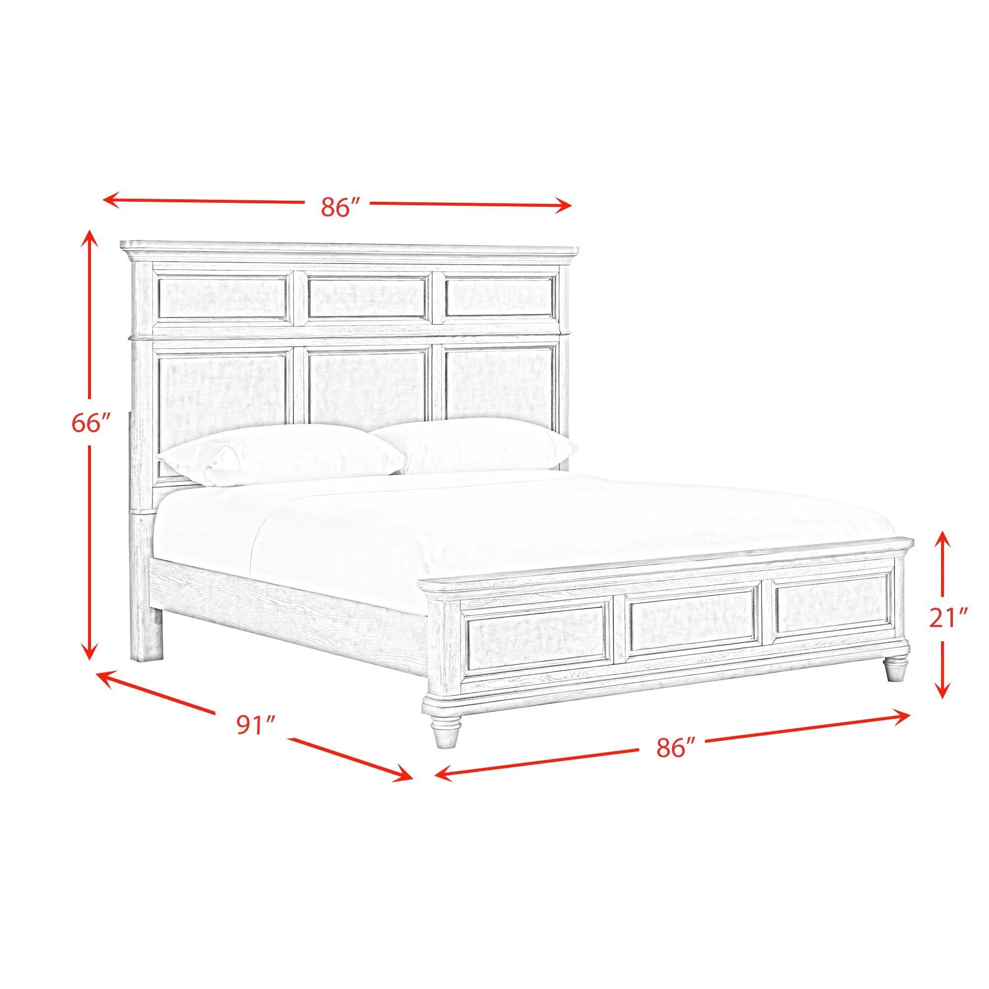 Picket House Furnishings Emiko Queen Panel 5PC Bedroom Set - Grey