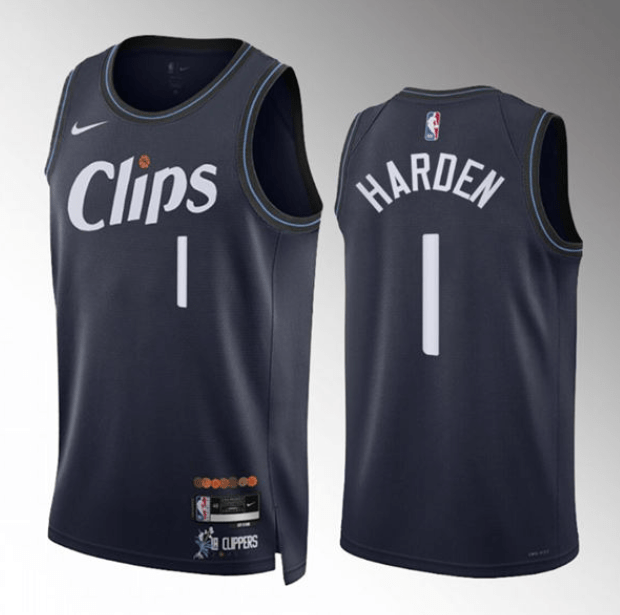 Men's LA Clippers James Harden 1# 2024 City Edition 2023-2024 seasonJersey Navy