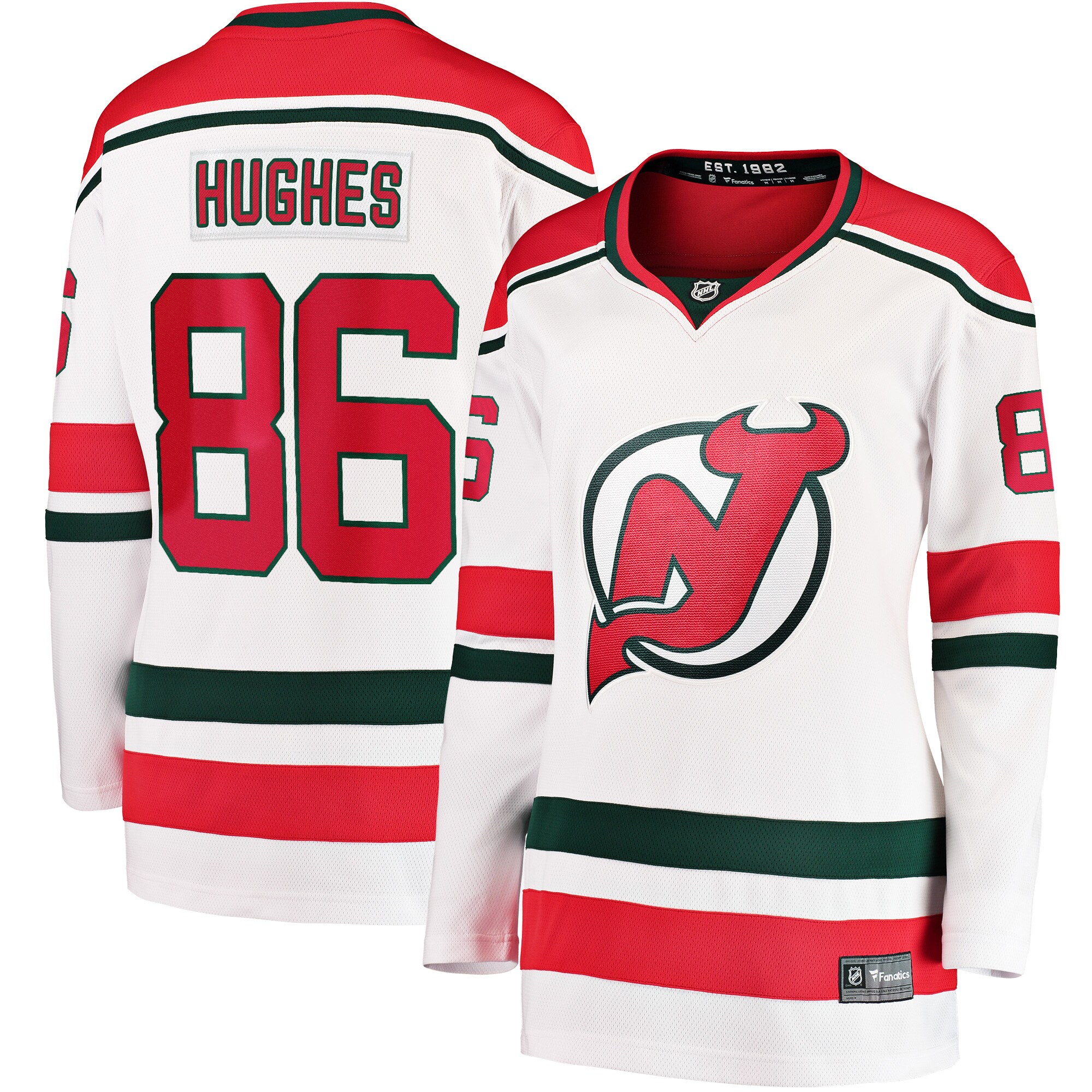 Jack Hughes New Jersey Devils Fanatics Women’s 2022/23 Heritage Premier Breakaway Jersey – White