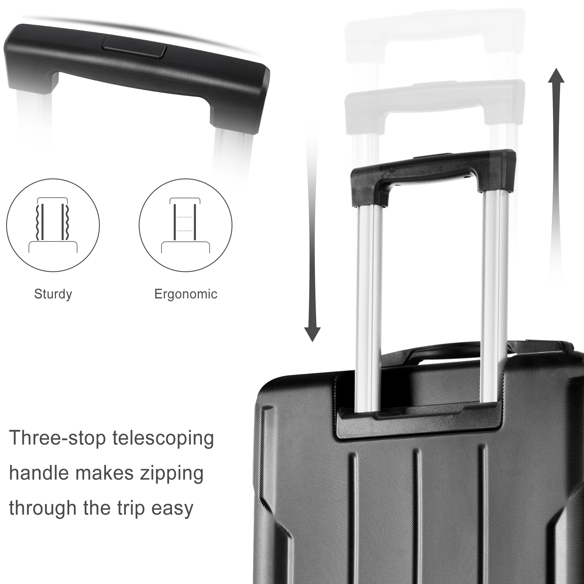 EUROCO 3 Piece Luggage Set, Expandable Hardshell Suitcase with TSA Lock and Double Spinner Wheels,ABS Lightweight Durable Travel luggage Set(20